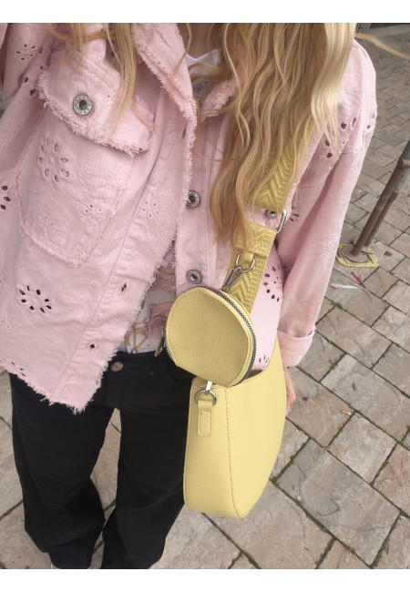Borsetta gialla a tracolla con portamonete
