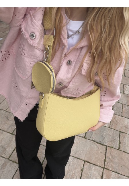 Borsetta gialla a tracolla con portamonete