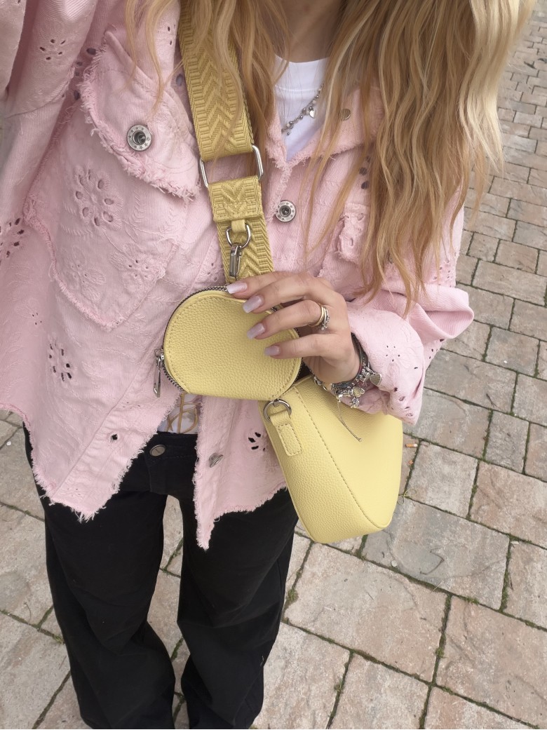 Borsetta gialla a tracolla con portamonete