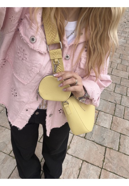 Borsetta gialla a tracolla con portamonete