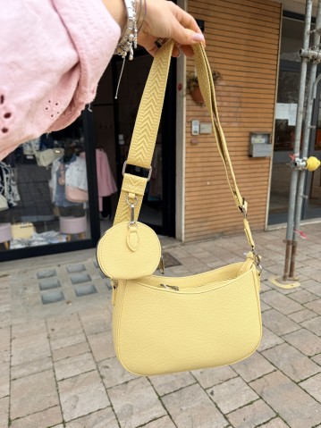 Borsetta gialla a tracolla con portamonete