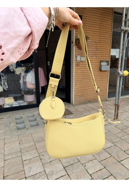 Borsetta gialla a tracolla con portamonete
