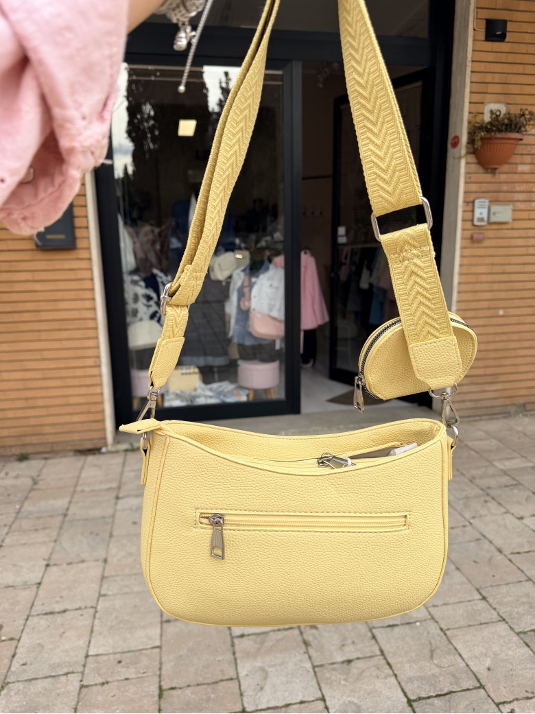 Borsetta gialla a tracolla con portamonete