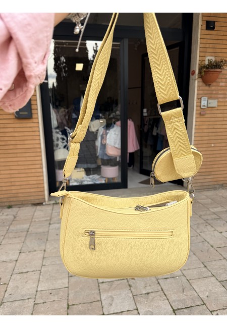Borsetta gialla a tracolla con portamonete