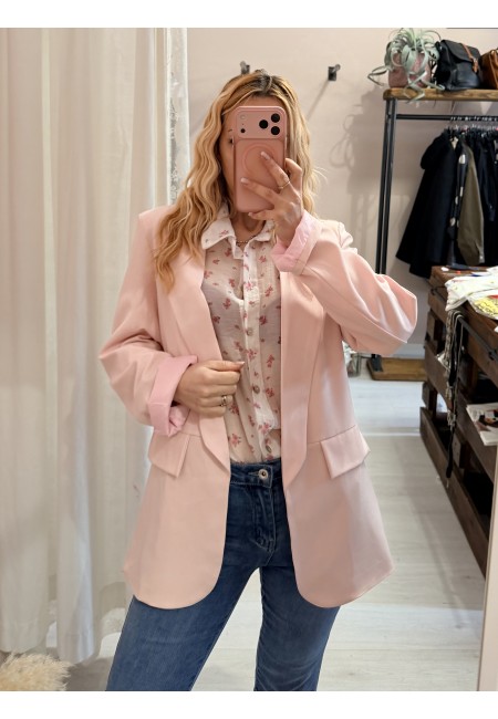 Camicia bianca fiorellini rosa