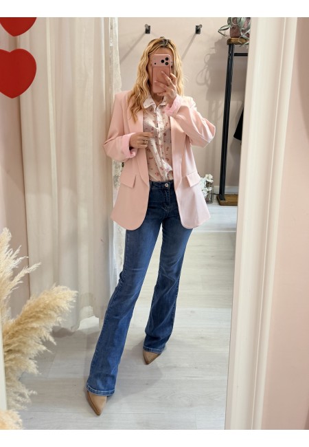 Camicia bianca fiorellini rosa