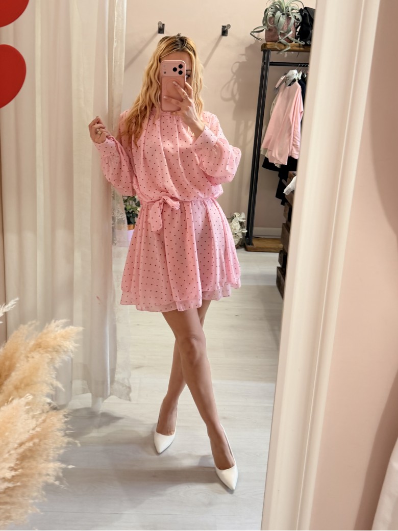Vestito a pois rosa