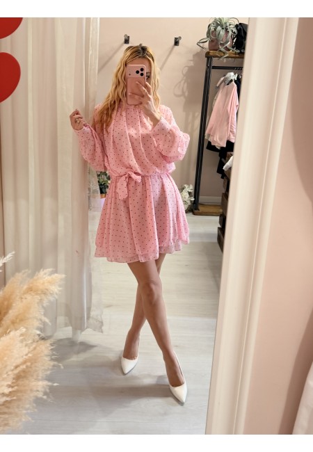Vestito a pois rosa