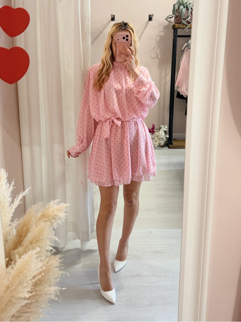 Vestito a pois rosa