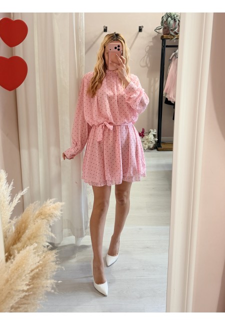 Vestito a pois rosa