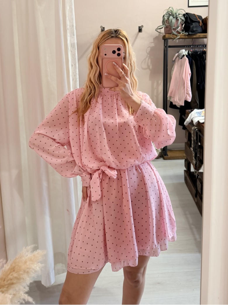 Vestito a pois rosa