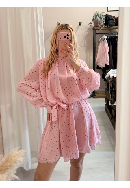 Vestito a pois rosa