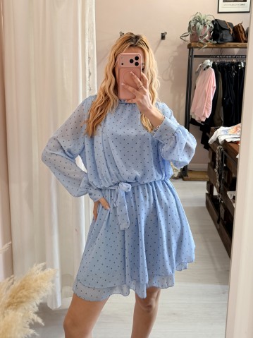 Vestito a pois azzurro 2