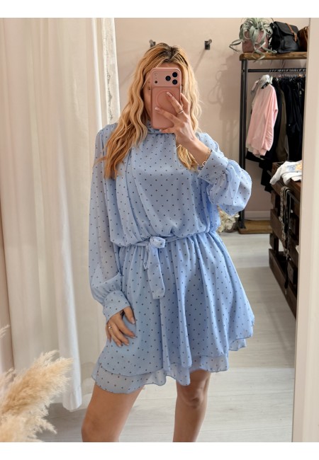Vestito a pois azzurro