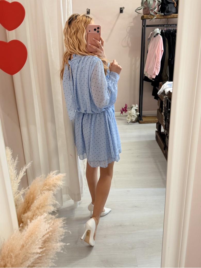 Vestito a pois azzurro