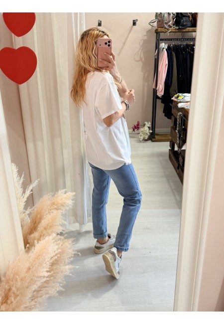 Maglia t shirt snoopy che dipinge beige