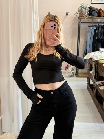 Maglia corta manicotti nera