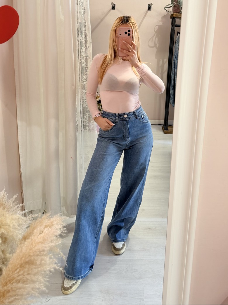 Maglia misto seta rosa