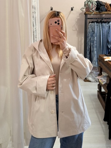 Giubbino trench impermeabile beige