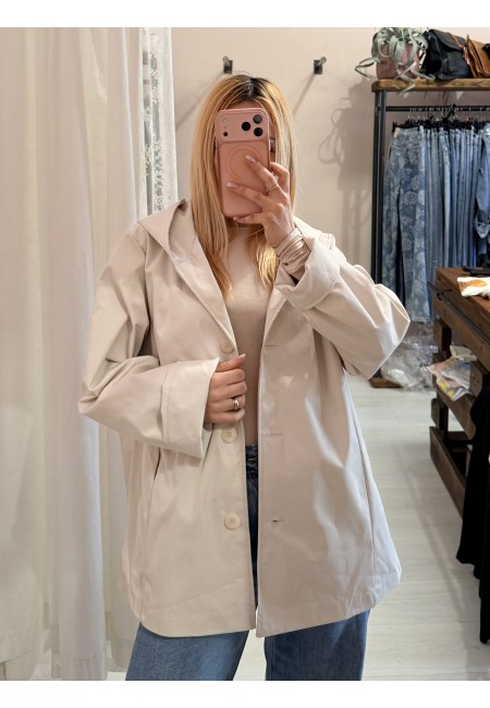 Giubbino trench impermeabile beige