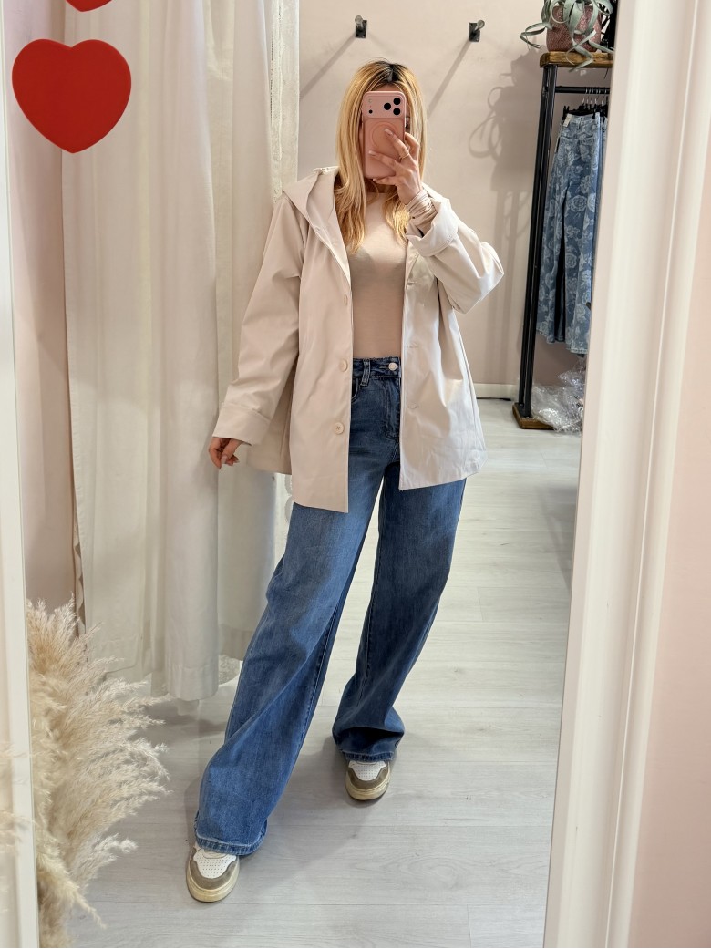 Giubbino trench impermeabile beige
