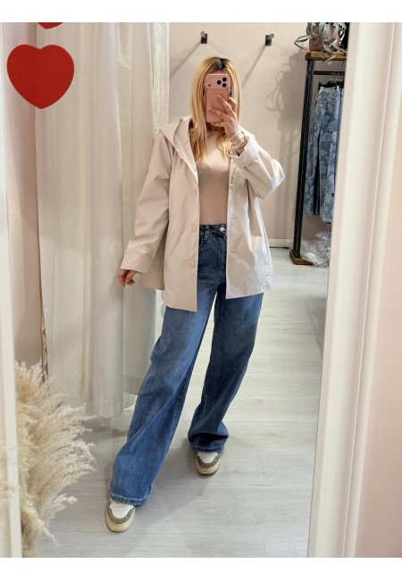 Giubbino trench impermeabile beige
