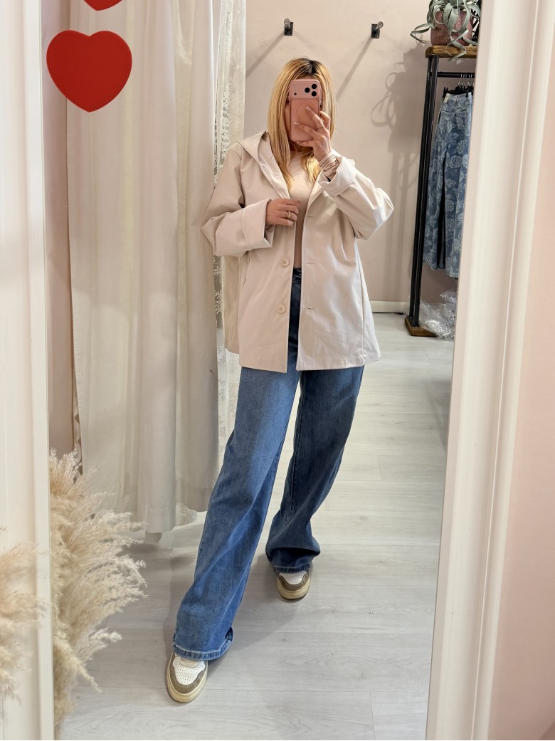 Giubbino trench impermeabile beige