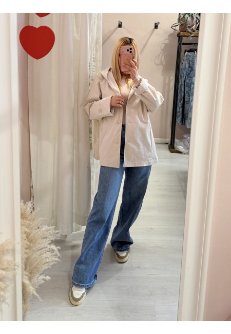 Giubbino trench impermeabile beige