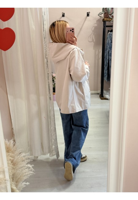 Giubbino trench impermeabile beige