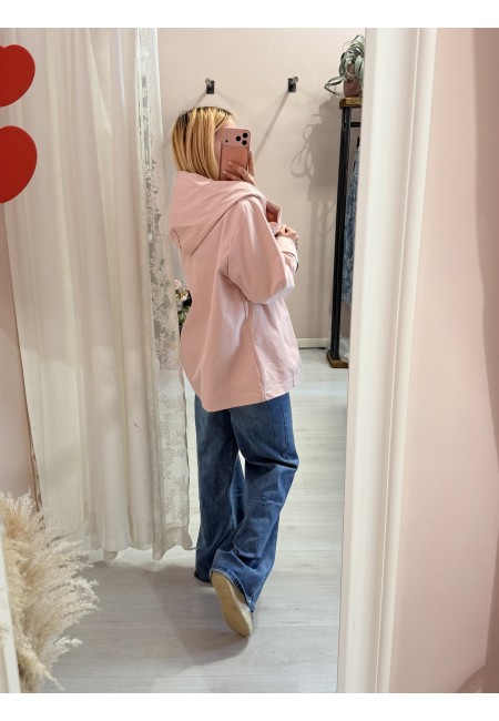 Giubbino trench impermeabile rosa