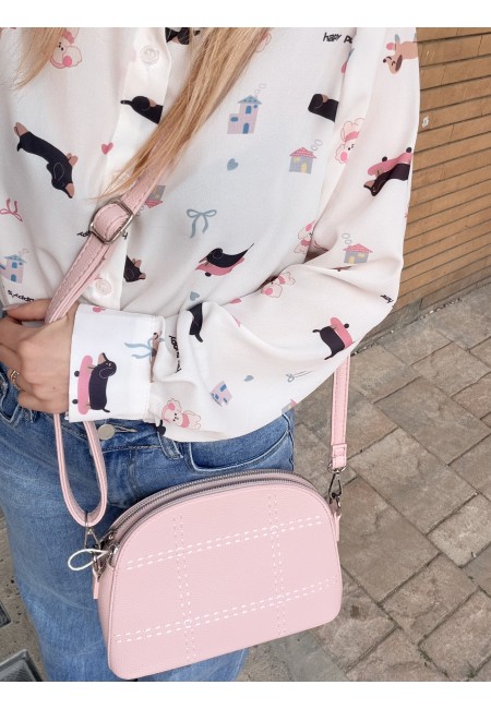 Borsetta rosa finiture con tracolla