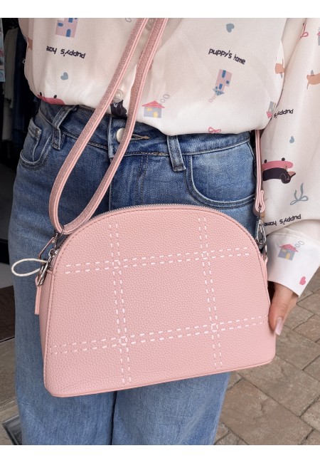 Borsetta rosa finiture con tracolla