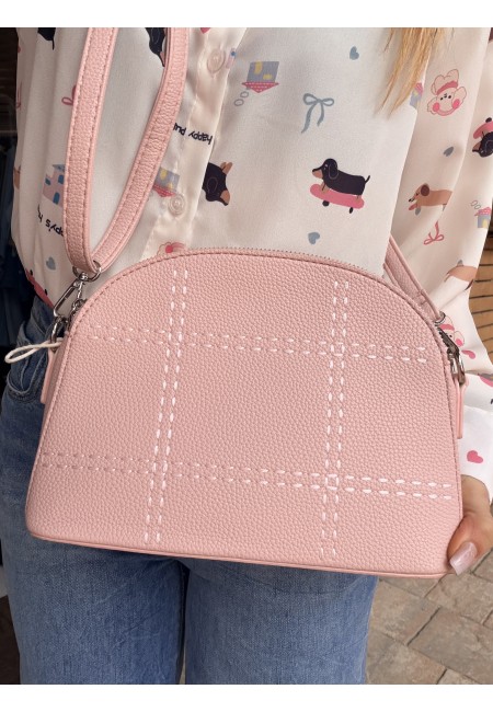 Borsetta rosa finiture con tracolla