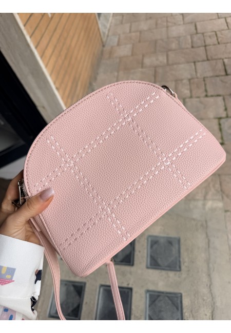 Borsetta rosa finiture con tracolla