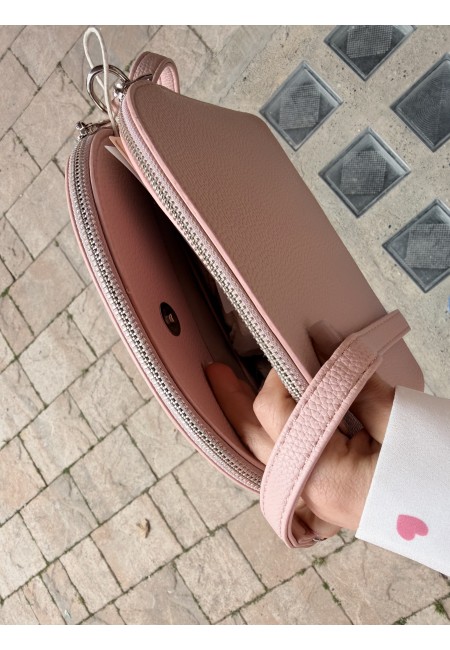 Borsetta rosa finiture con tracolla