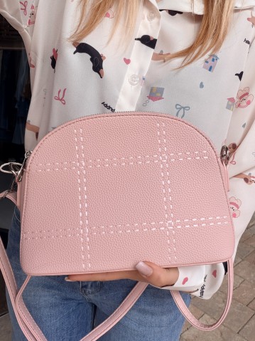 Borsetta rosa finiture con tracolla