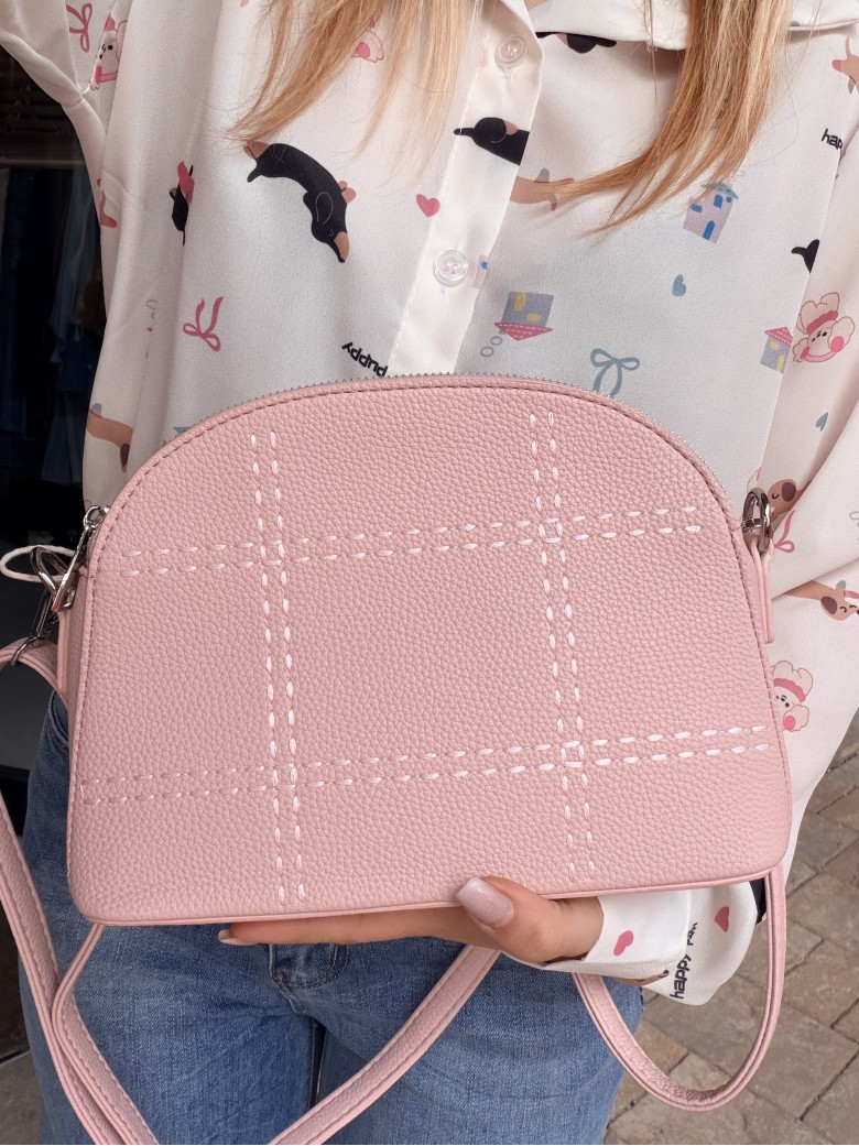 Borsetta rosa finiture con tracolla