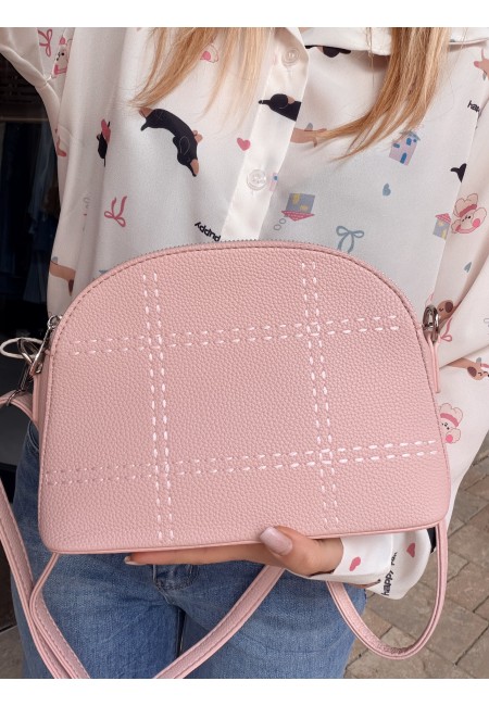 Borsetta rosa finiture con tracolla