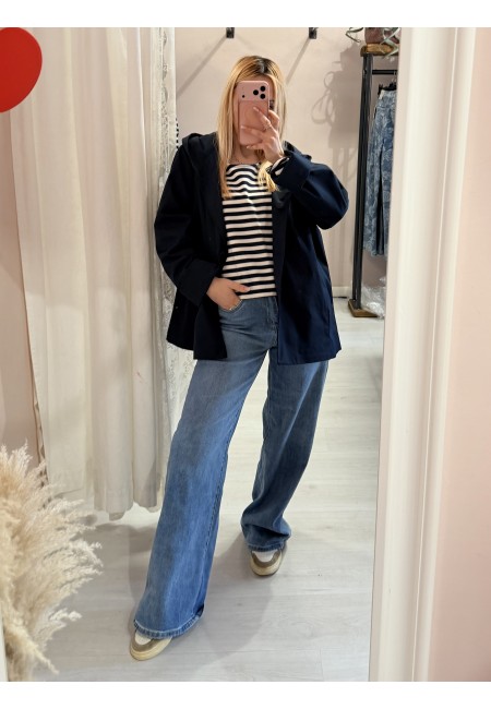 Giubbino trench impermeabile blu