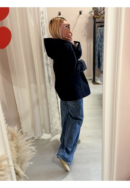 Giubbino trench impermeabile blu