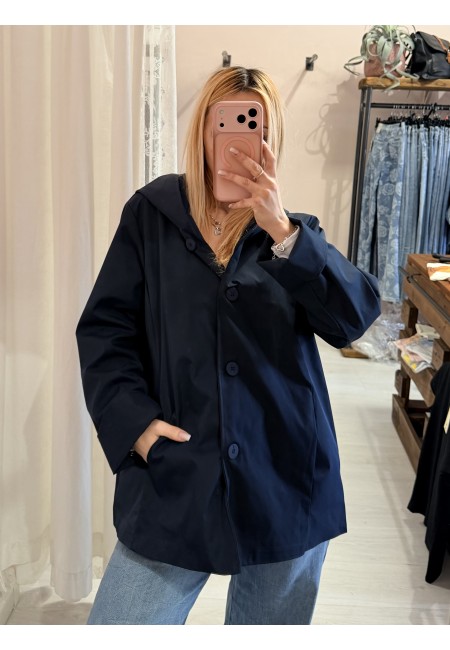 Giubbino trench impermeabile blu