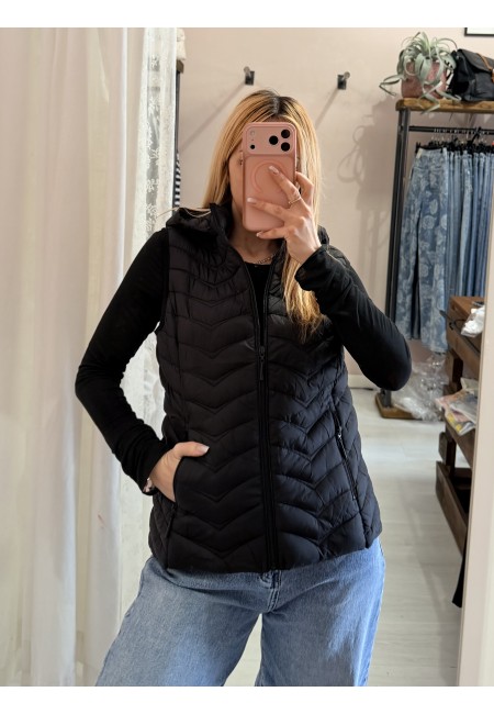 Piumino smanicato nero