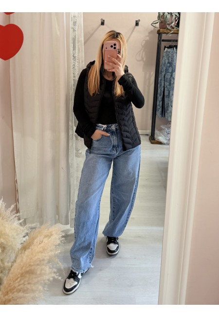 Piumino smanicato nero