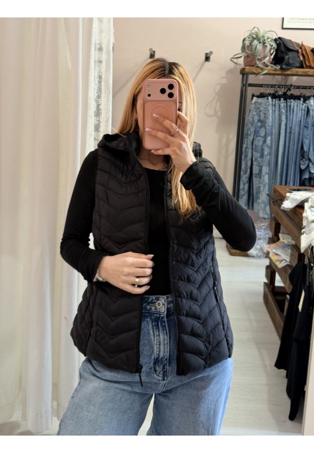 Piumino smanicato nero