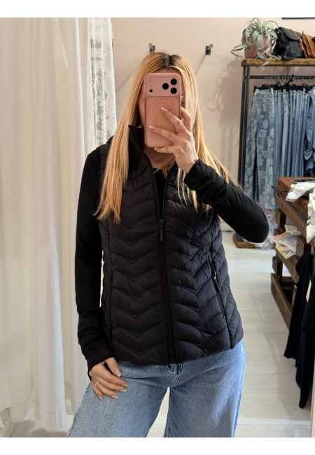 Piumino smanicato nero