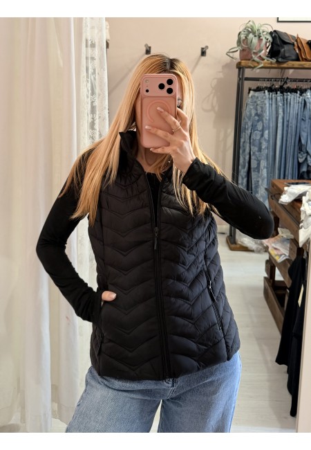 Piumino smanicato nero