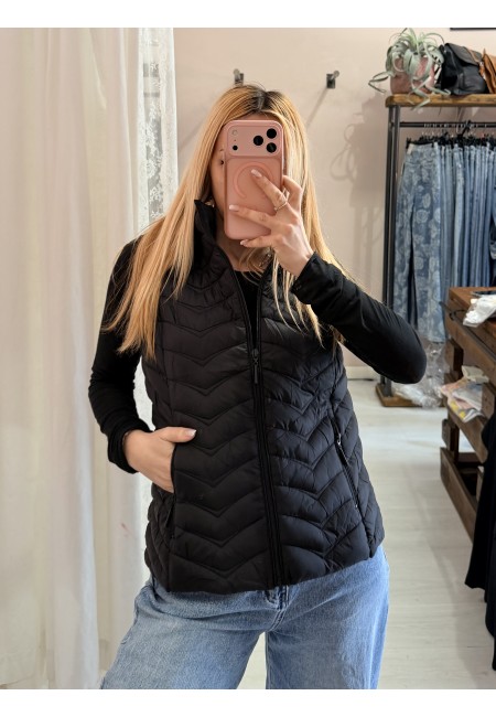 Piumino smanicato nero