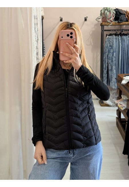 Piumino smanicato nero