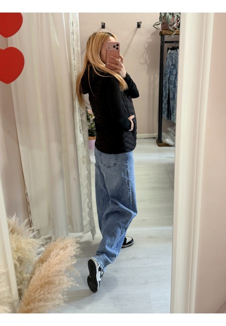 Piumino smanicato nero