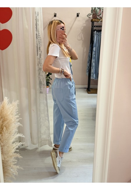 Pantaloni bottoncini azzurri